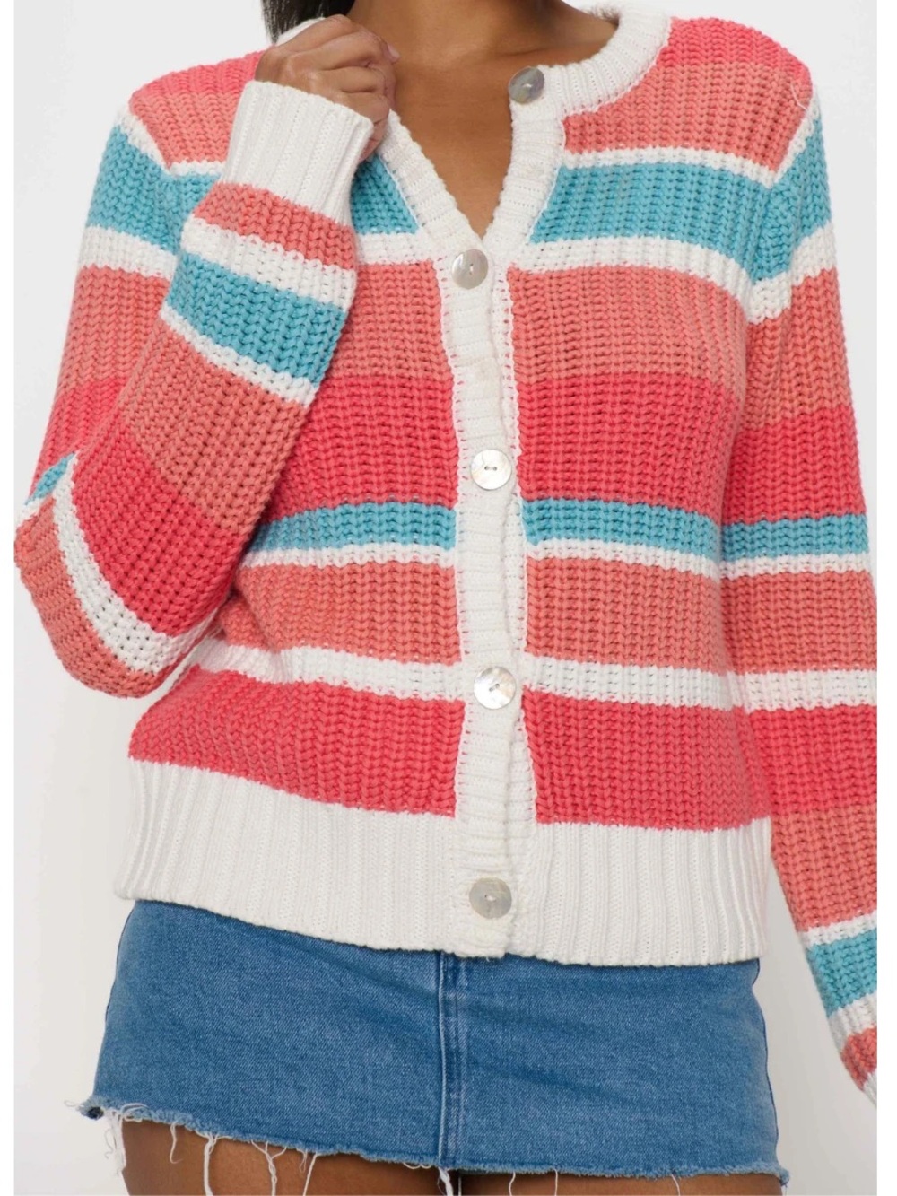 SHOW ME YOUR MUMU Camden Cabana stripe knit cardigan size S NWOT preppy fall